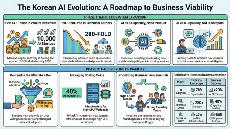 South Korea AI Startup Ecosystem Shifts Focus from Technical Innovation to Long-Term Business Viability and Revenue Sustainability